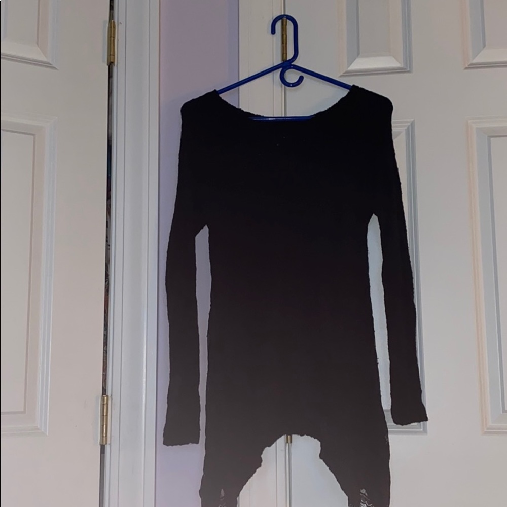 Black long tunic sweater